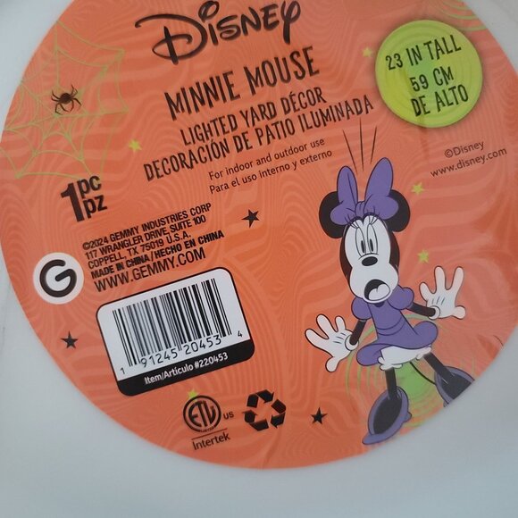 Disney Halloween Lighted Yard Decor Mickey Minnie Mouse 23"- 24" Indoor/Outdoor - Picture 8 of 9